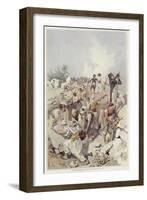 Soldiers and Civilians Building a Barricade-Felicien Baron De Myrbach-rheinfeld-Framed Giclee Print