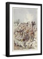 Soldiers and Civilians Building a Barricade-Felicien Baron De Myrbach-rheinfeld-Framed Giclee Print