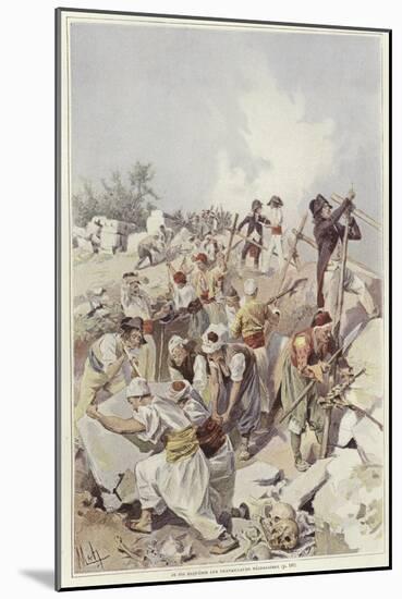 Soldiers and Civilians Building a Barricade-Felicien Baron De Myrbach-rheinfeld-Mounted Giclee Print