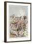 Soldiers and Civilians Building a Barricade-Felicien Baron De Myrbach-rheinfeld-Framed Giclee Print