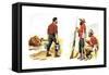 Soldiers and Farmer-Richard Simkin-Framed Stretched Canvas