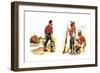 Soldiers and Farmer-Richard Simkin-Framed Art Print