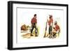 Soldiers and Farmer-Richard Simkin-Framed Art Print