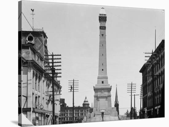 Soldiers and Sailors Monument during Construction in Indianapolis-null-Stretched Canvas