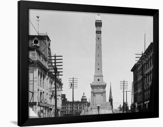 Soldiers and Sailors Monument during Construction in Indianapolis-null-Framed Photographic Print