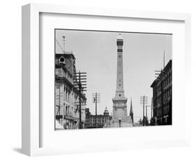 Soldiers and Sailors Monument during Construction in Indianapolis-null-Framed Photographic Print