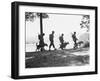 Soldiers and their Dogs Walking along the Shore-null-Framed Photographic Print