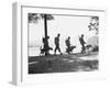 Soldiers and their Dogs Walking along the Shore-null-Framed Photographic Print