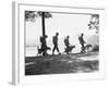 Soldiers and their Dogs Walking along the Shore-null-Framed Photographic Print