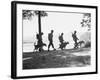 Soldiers and their Dogs Walking along the Shore-null-Framed Photographic Print