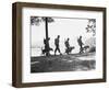 Soldiers and their Dogs Walking along the Shore-null-Framed Photographic Print