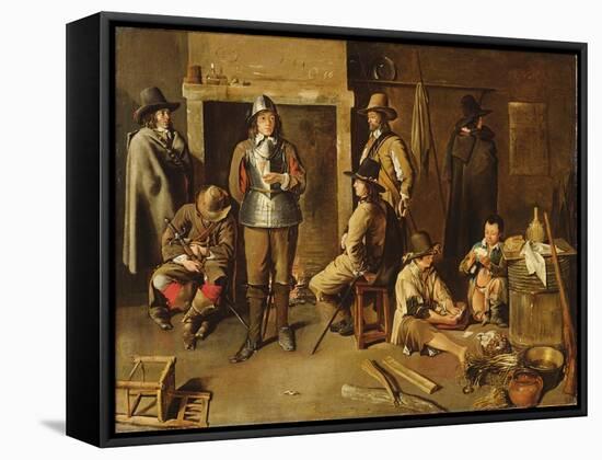 Soldiers at Rest in an Inn-Jean Michelin-Framed Stretched Canvas