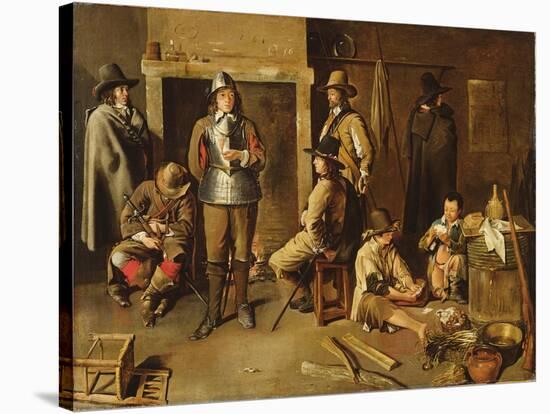 Soldiers at Rest in an Inn-Jean Michelin-Stretched Canvas