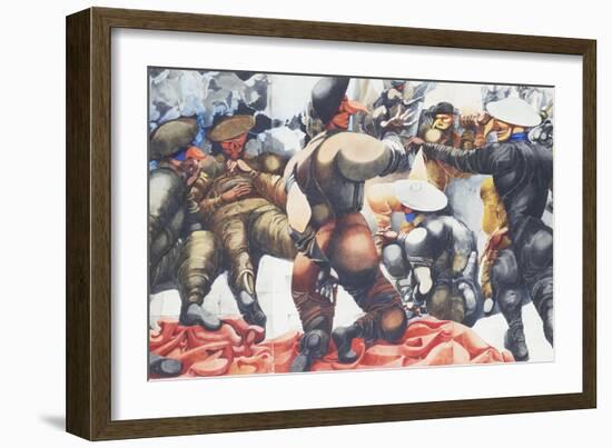 Soldiers at Rye-Edward Burra-Framed Giclee Print