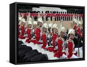 Soldiers at Trooping Colour 2012, Queen's Birthday Parade, Horse Guards, Whitehall, London, England-Hans Peter Merten-Framed Stretched Canvas