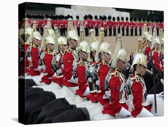 Soldiers at Trooping Colour 2012, Queen's Birthday Parade, Horse Guards, Whitehall, London, England-Hans Peter Merten-Stretched Canvas