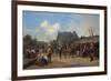 Soldiers Bivouacking in a Village, 1843 (Oil on Canvas)-Adolphe Ladurner-Framed Giclee Print
