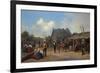 Soldiers Bivouacking in a Village, 1843 (Oil on Canvas)-Adolphe Ladurner-Framed Giclee Print