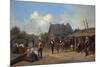 Soldiers Bivouacking in a Village, 1843 (Oil on Canvas)-Adolphe Ladurner-Mounted Giclee Print