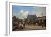 Soldiers Bivouacking in a Village, 1843 (Oil on Canvas)-Adolphe Ladurner-Framed Giclee Print