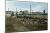 Soldiers Building Berlin Wall-null-Mounted Photographic Print