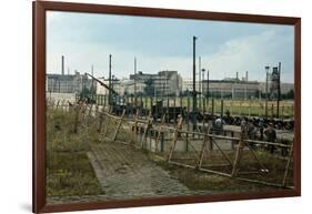 Soldiers Building Berlin Wall-null-Framed Photographic Print