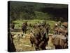 Soldiers Descend the Side of Hill 742, Five Miles Northwest of Dak To, Vietnam-Stocktrek Images-Stretched Canvas