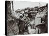 Soldiers Eating in an Advanced Post in the Champagne Region, 1916-Jacques Moreau-Stretched Canvas