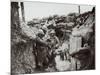 Soldiers Eating in an Advanced Post in the Champagne Region, 1916-Jacques Moreau-Mounted Photographic Print