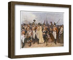 Soldiers Embarking for the Napoleonic Wars: The Girl I Left Behind Me-Charles Green-Framed Art Print
