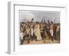 Soldiers Embarking for the Napoleonic Wars: The Girl I Left Behind Me-Charles Green-Framed Art Print