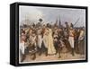 Soldiers Embarking for the Napoleonic Wars: The Girl I Left Behind Me-Charles Green-Framed Stretched Canvas