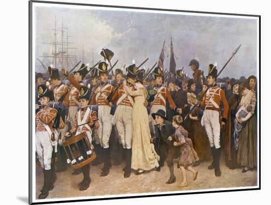 Soldiers Embarking for the Napoleonic Wars: The Girl I Left Behind Me-Charles Green-Mounted Art Print