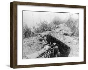 Soldiers Fighting from the Trenches-null-Framed Photographic Print