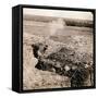 Soldiers Firing their Weapons from Trenches-null-Framed Stretched Canvas