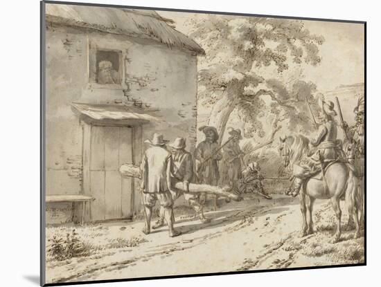 Soldiers Force a Door, 1669-Adriaen van de Velde-Mounted Giclee Print