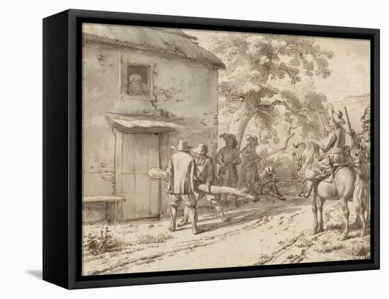 Soldiers Force a Door, 1669-Adriaen van de Velde-Framed Stretched Canvas