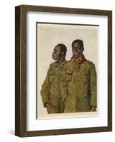 Soldiers from Liberia Fighting with the Allies in World War One-Theodor Baumgartner-Framed Photographic Print