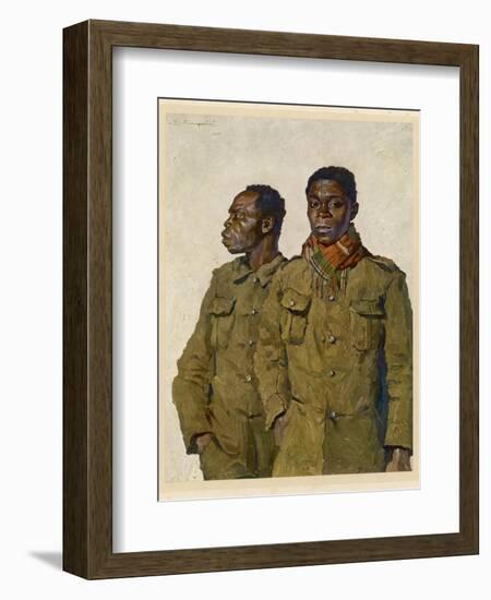 Soldiers from Liberia Fighting with the Allies in World War One-Theodor Baumgartner-Framed Photographic Print