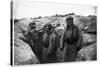 Soldiers in a Trench Wearing a Gas Mask and Oxygen Supply in Nieuwpoort, 1915-Jacques Moreau-Stretched Canvas