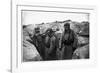 Soldiers in a Trench Wearing a Gas Mask and Oxygen Supply in Nieuwpoort, 1915-Jacques Moreau-Framed Photographic Print