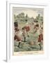 Soldiers in the French Army Enjoy a Game of Football-null-Framed Art Print