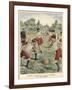 Soldiers in the French Army Enjoy a Game of Football-null-Framed Art Print