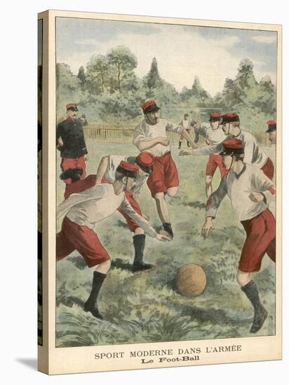 Soldiers in the French Army Enjoy a Game of Football-null-Stretched Canvas