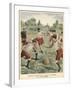 Soldiers in the French Army Enjoy a Game of Football-null-Framed Art Print