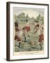 Soldiers in the French Army Enjoy a Game of Football-null-Framed Art Print