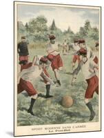 Soldiers in the French Army Enjoy a Game of Football-null-Mounted Art Print