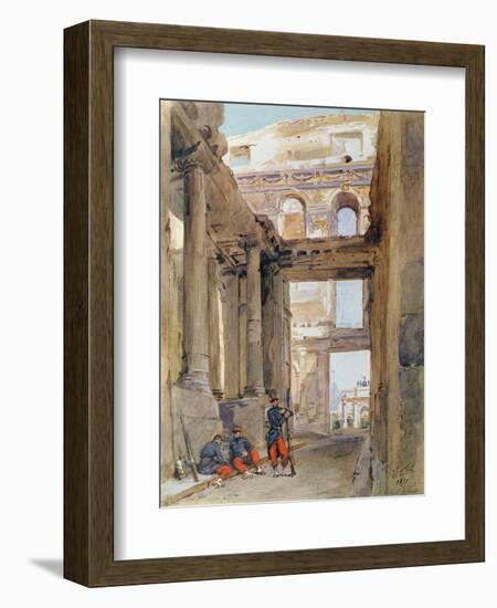 Soldiers in the Ruins of the Tuileries, 7th July 1871-Isidore Pils-Framed Giclee Print