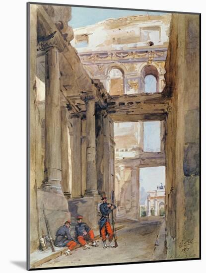 Soldiers in the Ruins of the Tuileries, 7th July 1871-Isidore Pils-Mounted Giclee Print