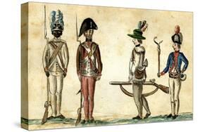 Soldiers in Uniform, 1781-84-Jean Baptiste Antoine de Verger-Stretched Canvas